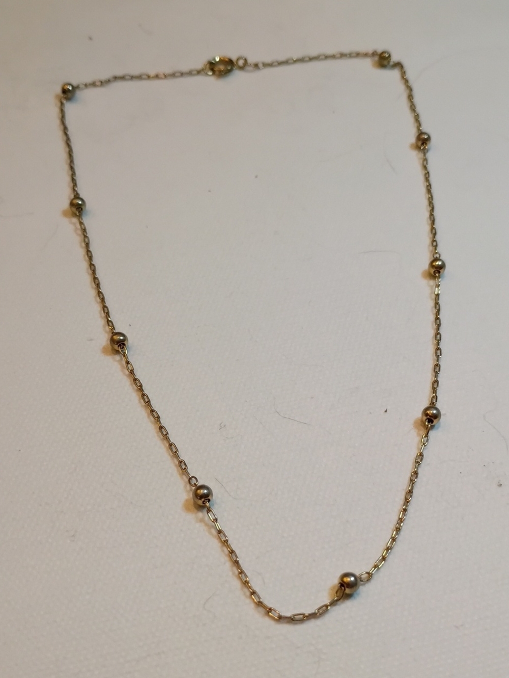 Delicate Gold Beaded Station Necklace - Women's Jewelry